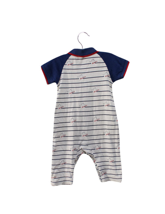 A Navy Short Sleeve Jumpsuits from Chickeeduck in size 6-12M for boy. (Back View)