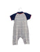 A Navy Short Sleeve Jumpsuits from Chickeeduck in size 6-12M for boy. (Back View)
