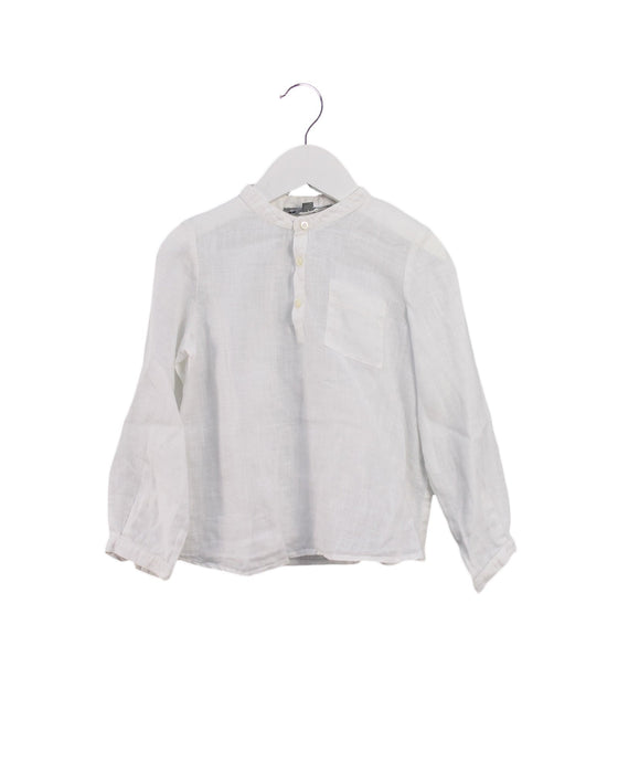 A White Long Sleeve Tops from Bonpoint in size 4T for girl. (Front View)