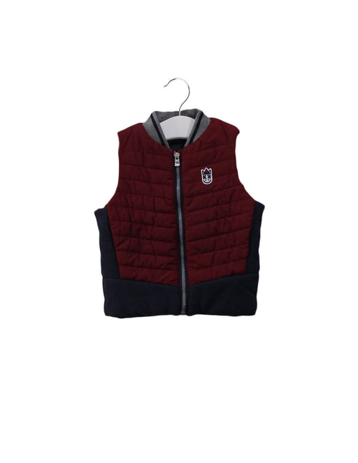 A Red Outerwear Vests from Kingkow in size 12-18M for boy. (Front View)