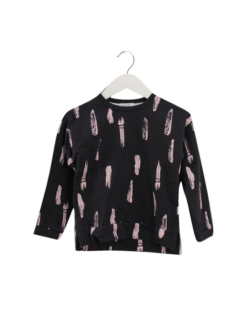 A Grey Crewneck Sweatshirts from miles baby in size 4T for girl. (Front View)