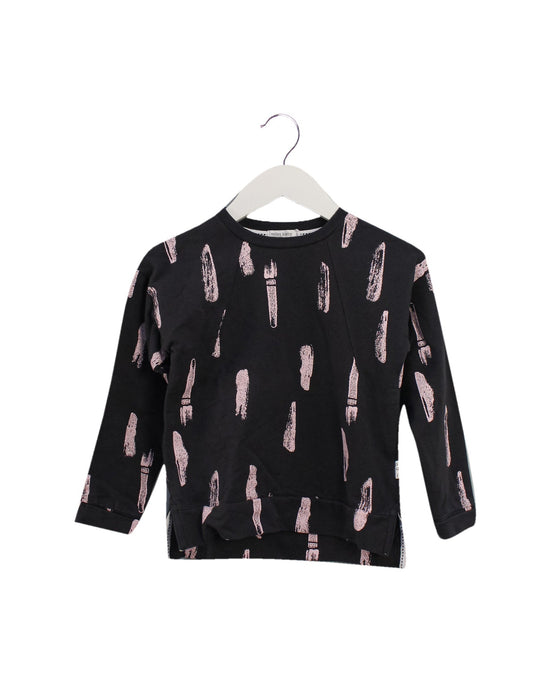 A Grey Crewneck Sweatshirts from miles baby in size 4T for girl. (Front View)