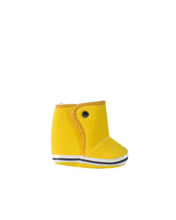 A Yellow Rain Boots from Seed in size 3-6M for girl. (Back View)