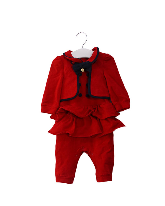 A Red Long Sleeve Jumpsuits from Nicholas & Bears in size 3-6M for girl. (Front View)