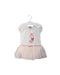 A Pink Short Sleeve Bodysuits from and the little dog laughed in size 6-12M for girl. (Front View)