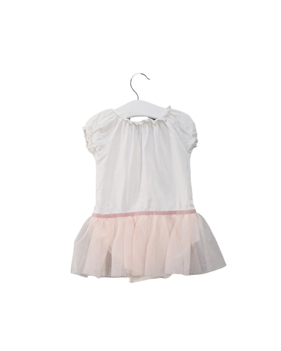 A Pink Short Sleeve Bodysuits from and the little dog laughed in size 6-12M for girl. (Back View)