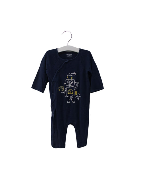 A Navy Long Sleeve Jumpsuits from Mides in size 6-12M for boy. (Front View)