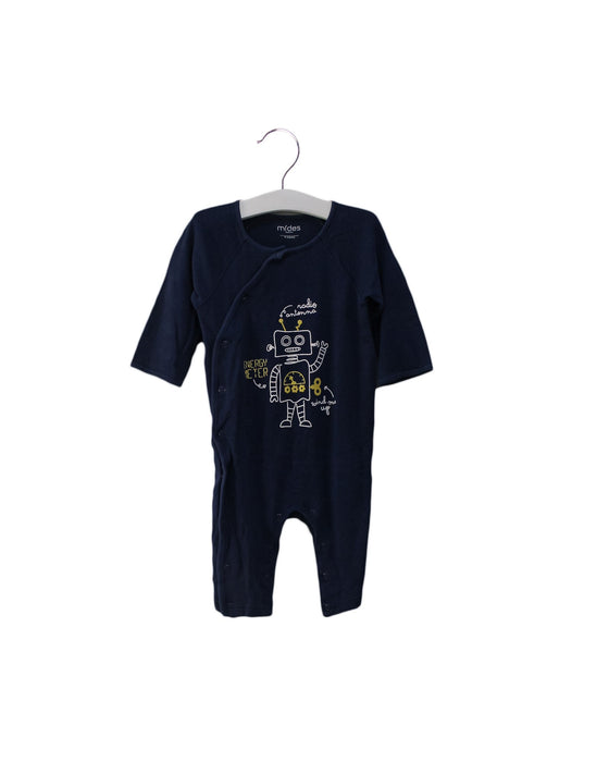 A Navy Long Sleeve Jumpsuits from Mides in size 6-12M for boy. (Front View)
