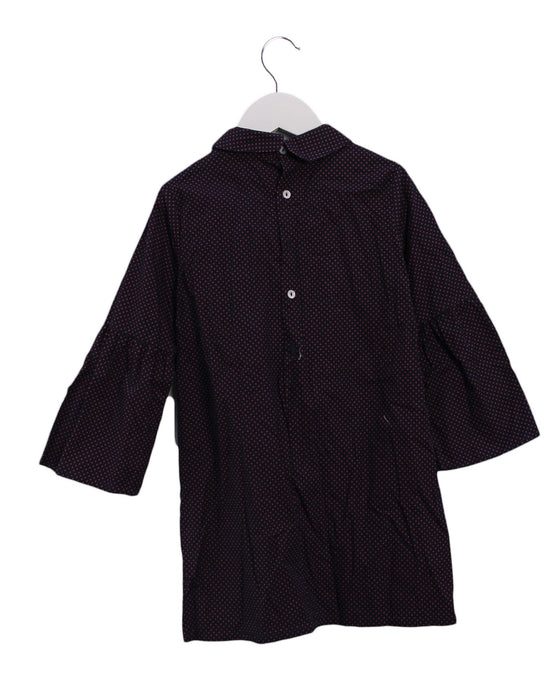 A Navy Long Sleeve Dresses from Laranjinha in size 5T for girl. (Back View)