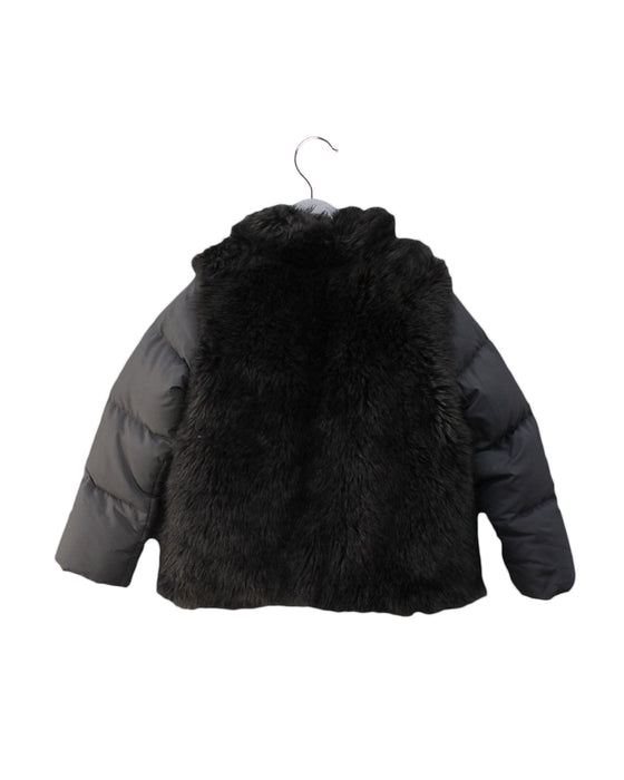 A Grey Puffer/Quilted Jackets from Crewcuts in size 4T for girl. (Back View)