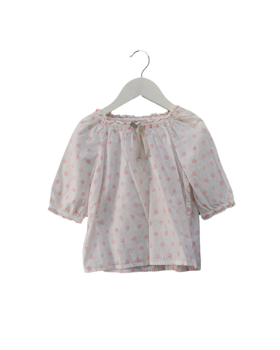 A White Long Sleeve Tops from Bonpoint in size 3T for girl. (Front View)