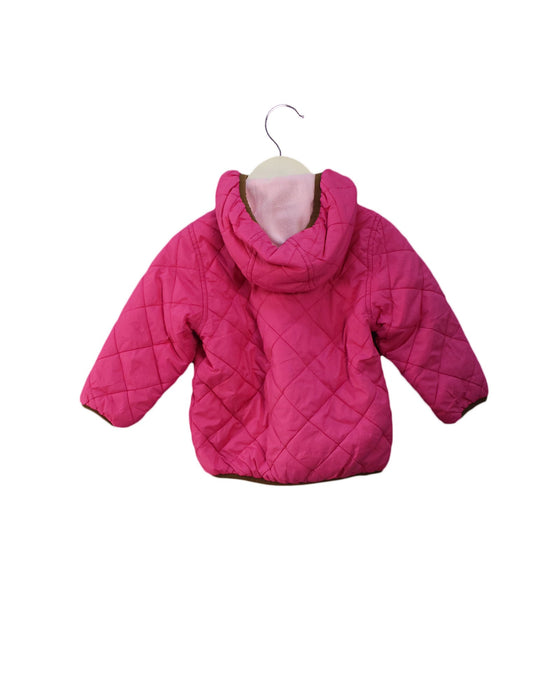 A Pink Puffer/Quilted Jackets from Miki House in size 12-18M for girl. (Back View)