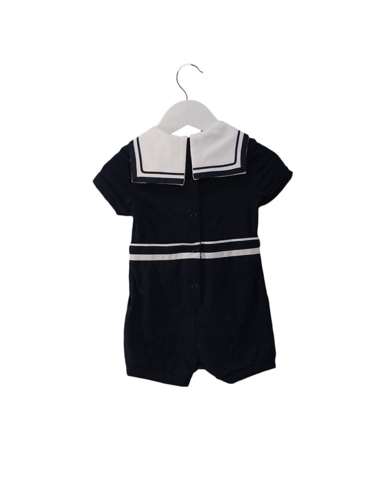 A Navy Short Sleeve Rompers from Nicholas & Bears in size 0-3M for girl. (Back View)