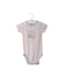 A Pink Short Sleeve Bodysuits from Seed in size 0-3M for girl. (Front View)