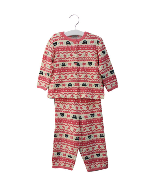 A Pink Cardigans from Miki House in size 2T for girl. (Front View)