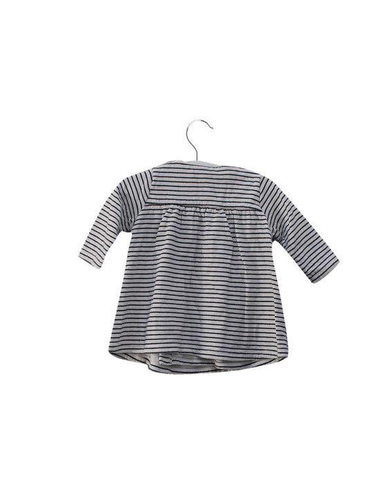 A Navy Long Sleeve Dresses from Petit Bateau in size 3-6M for girl. (Back View)