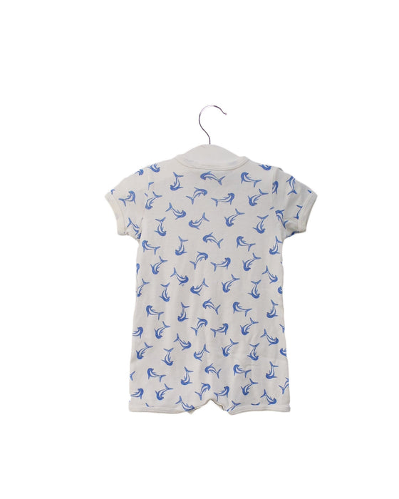 A White Short Sleeve Rompers from Petit Bateau in size 3-6M for boy. (Back View)