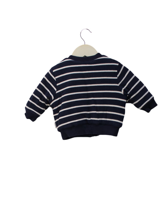 A Navy Zippered Sweatshirts from Mides in size 3-6M for boy. (Back View)