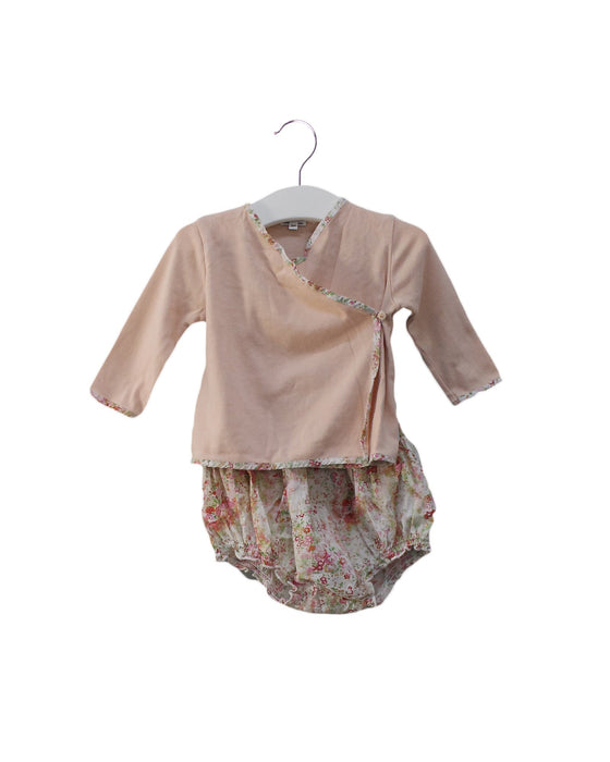 A Pink Long Sleeve Tops from Bonpoint in size 6-12M for girl. (Front View)