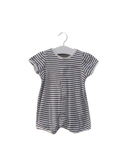 A Black Short Sleeve Rompers from Petit Bateau in size 3-6M for girl. (Front View)