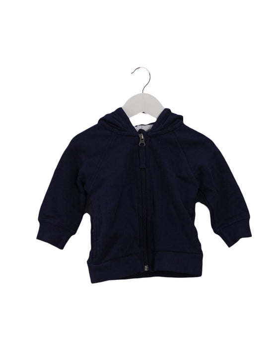 A Navy Zippered Sweatshirts from Hanna Andersson in size 6-12M for boy. (Front View)