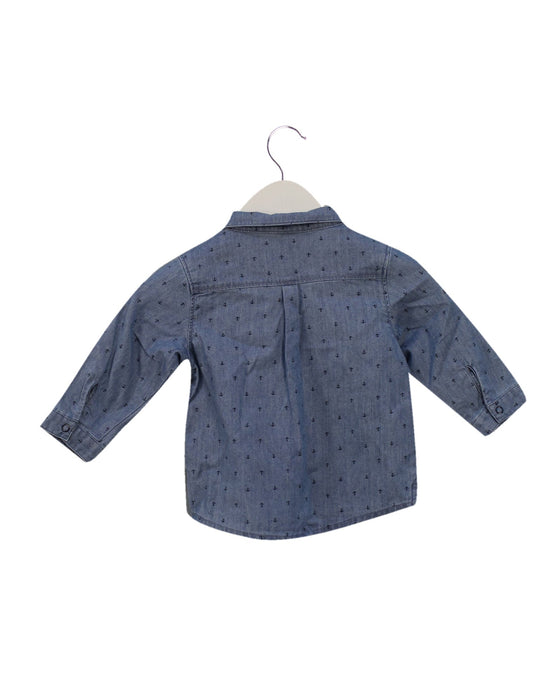 A Blue Shirts from Petit Bateau in size 6-12M for boy. (Back View)