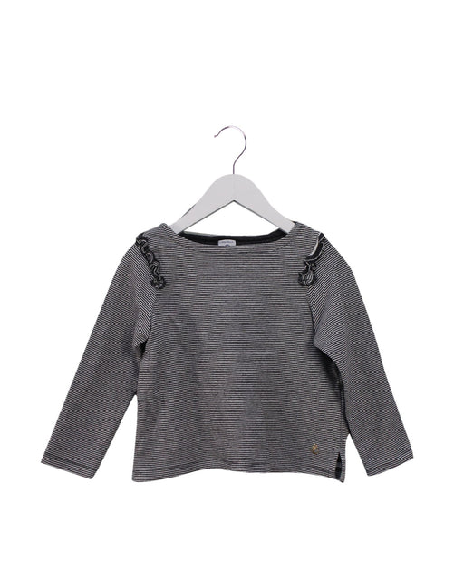A Black Long Sleeve Tops from Petit Bateau in size 4T for girl. (Front View)