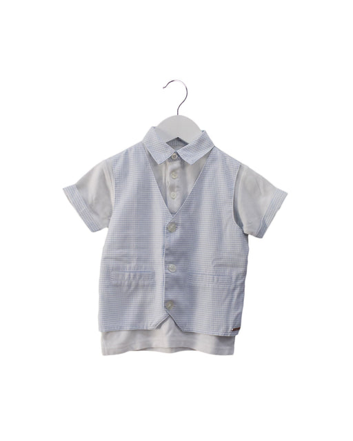 A Blue Short Sleeve Polos from Chickeeduck in size 2T for boy. (Front View)