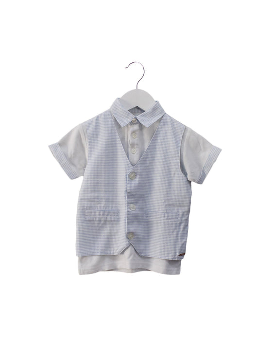 A Blue Short Sleeve Polos from Chickeeduck in size 2T for boy. (Front View)