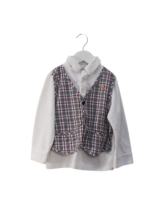 A White Long Sleeve Tops from Chickeeduck in size 4T for boy. (Front View)