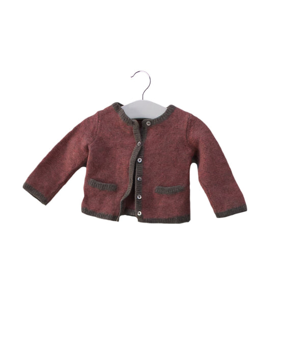A Pink Cardigans from Bonpoint in size 6-12M for girl. (Front View)