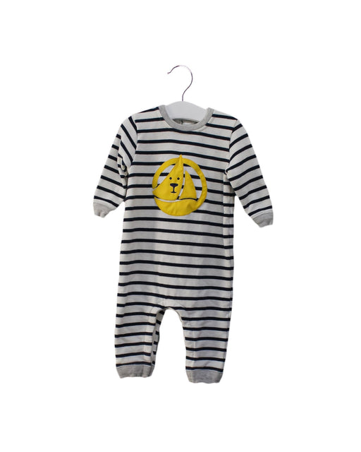 A Ivory Long Sleeve Jumpsuits from Petit Bateau in size 6-12M for boy. (Front View)