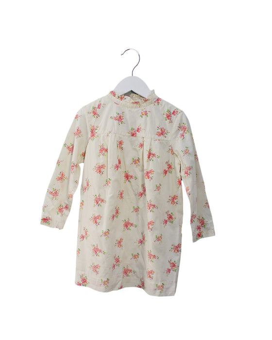 A Beige Long Sleeve Dresses from Bonpoint in size 6T for girl. (Front View)