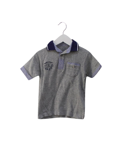 A Grey Short Sleeve Polos from Chickeeduck in size 2T for boy. (Front View)
