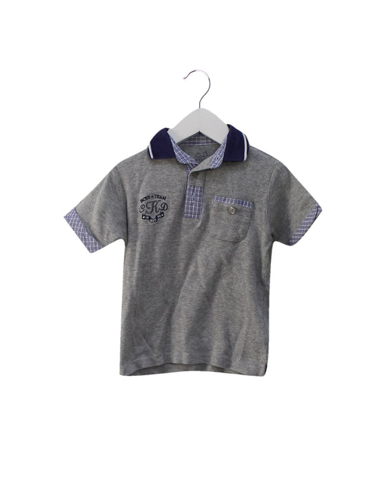A Grey Short Sleeve Polos from Chickeeduck in size 2T for boy. (Front View)