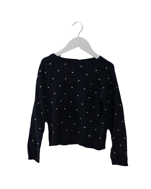 A Navy Knit Sweaters from Jacadi in size 4T for girl. (Front View)