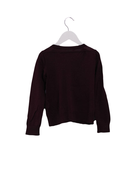 A Burgundy Cardigans from Bonpoint in size 6T for girl. (Back View)