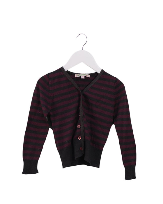 A Purple Cardigans from Bonpoint in size 3T for girl. (Front View)