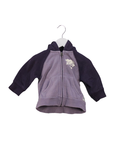 A Purple Lightweight Jackets from Roots in size 3-6M for girl. (Front View)