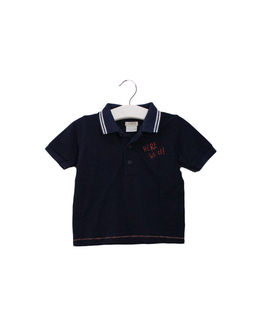 A Navy Short Sleeve Polos from Mamas & Papas in size 6-12M for boy. (Front View)