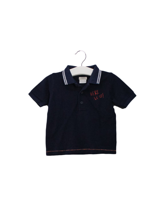 A Navy Short Sleeve Polos from Mamas & Papas in size 6-12M for boy. (Front View)