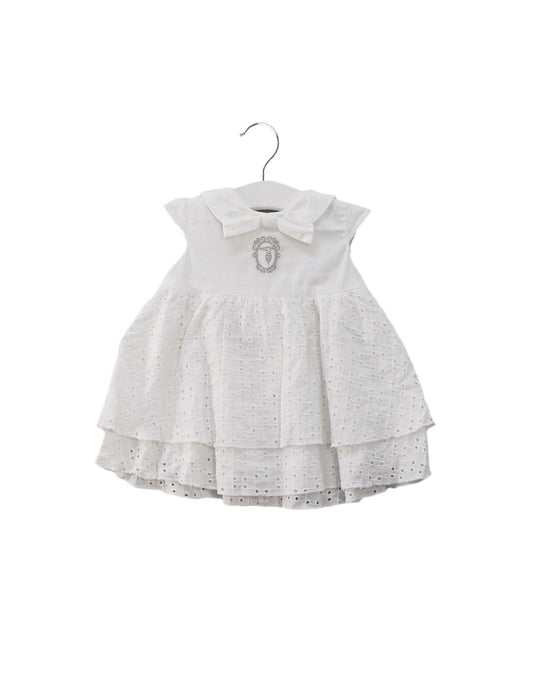 A White Short Sleeve Dresses from Trussardi in size 3-6M for girl. (Front View)