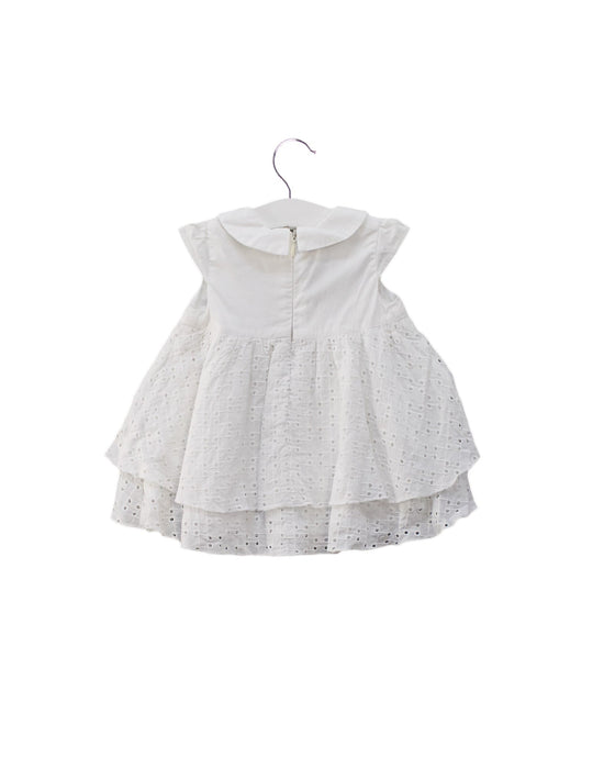 A White Short Sleeve Dresses from Trussardi in size 3-6M for girl. (Back View)