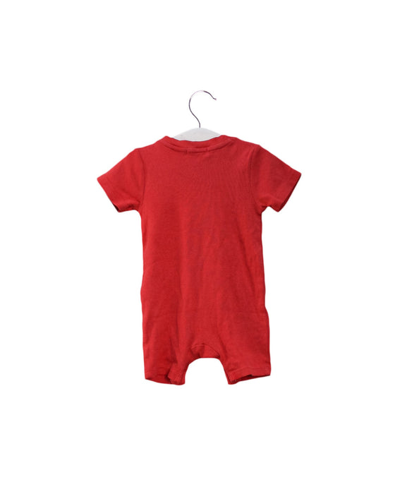 A Red Short Sleeve Rompers from Purebaby in size 3-6M for boy. (Back View)