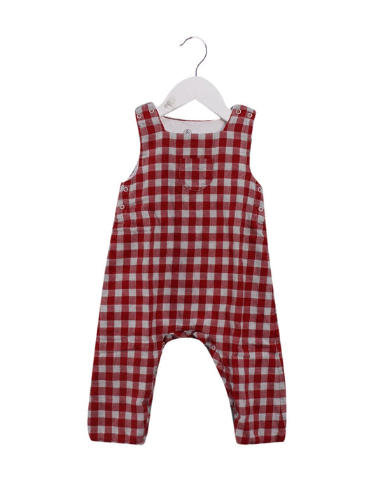 A Red Sleeveless Jumpsuits from Petit Bateau in size 3-6M for boy. (Front View)