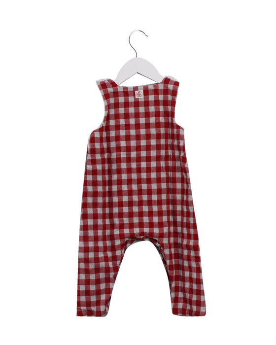 A Red Sleeveless Jumpsuits from Petit Bateau in size 3-6M for boy. (Back View)