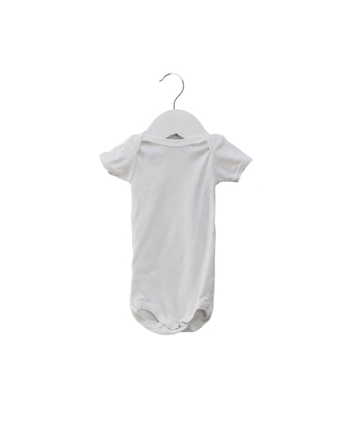 A White Short Sleeve Bodysuits from Petit Bateau in size 0-3M for girl. (Front View)
