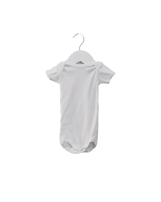 A White Short Sleeve Bodysuits from Petit Bateau in size 0-3M for girl. (Front View)