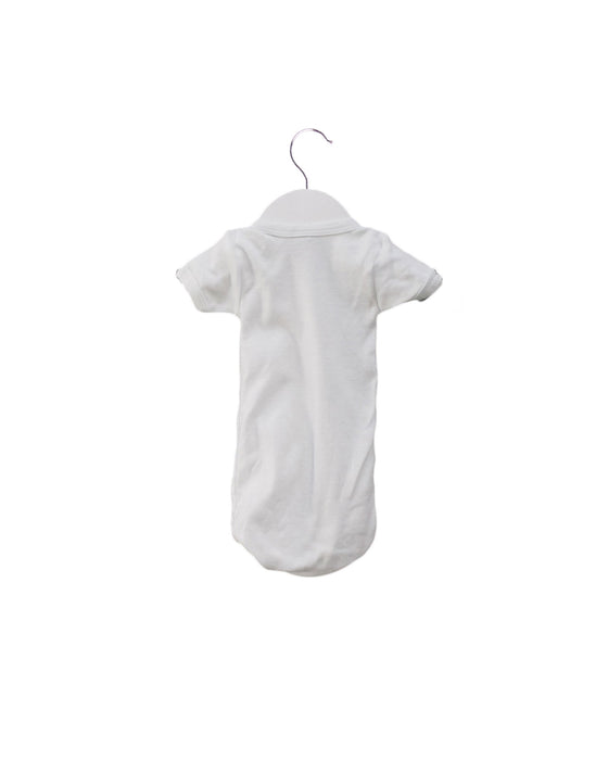A White Short Sleeve Bodysuits from Petit Bateau in size 0-3M for girl. (Back View)