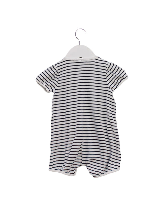 A Black Short Sleeve Rompers from Petit Bateau in size 3-6M for girl. (Back View)